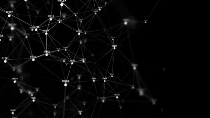 Poster - algorithm flow of artificial intelligence technology. global big data storage network. futuristic sc