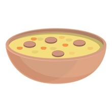 Sausage Soup Icon Cartoon Vector. Cuisine Culture. Travel Map