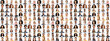 © Vadim Pastuh - Collage banner with photos of confident business people smart casual wear, a lot of ambitious diverse office employees isolated on white