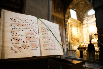vintage book for music in the catholic church