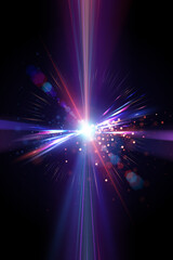 Wall Mural - abstract light flash effect with rays and sparks