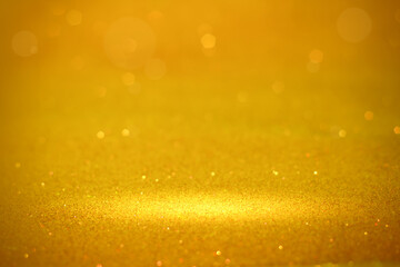 Wall Mural - gold glittering christmas lights. blurred abstract background
