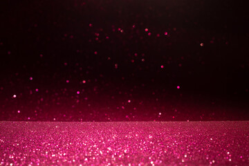 Wall Mural - background of abstract red, gold and black glitter lights. defocused
