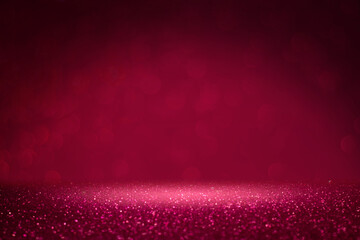 Wall Mural - background of abstract red, gold and black glitter lights. defocused