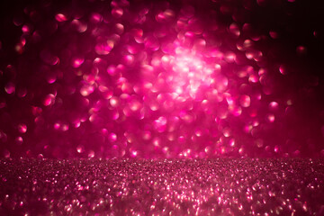 Wall Mural - background of abstract red, gold and black glitter lights. defocused