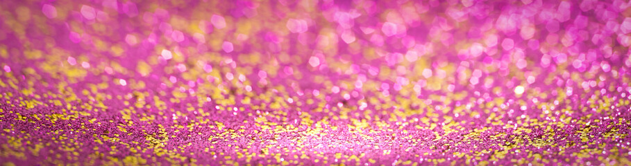 Wall Mural - rose gold and pink glitter, defocused abstract holidays lights on background.