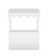 © yulliash - Street mobile market shop for trading. White fast food stall. Tent with a roof for outdoor event, trade show, retail trade, advertising. Vector realistic Mockup. Blank template. Front view.