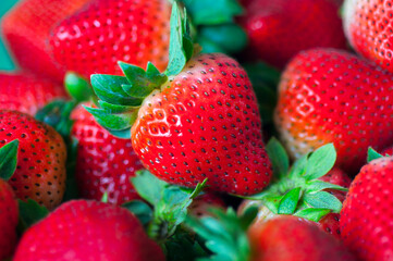 Poster - close-up, fresh, juicy, strawberry, fruit