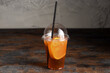 Iced tea, iced tea with yourself on a wooden background