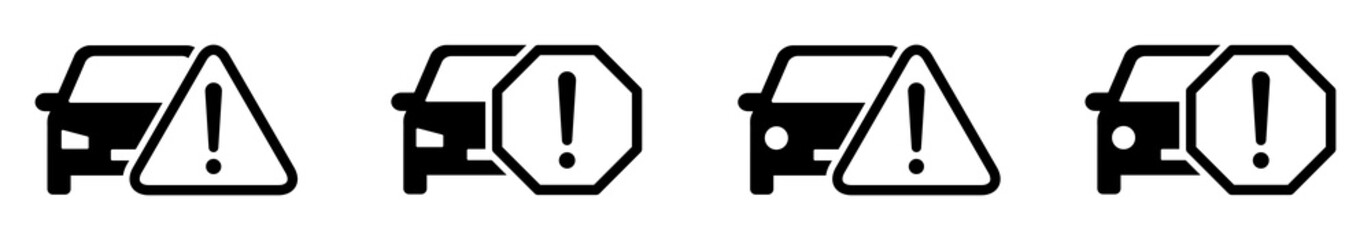 Car warning icon, vector illustration