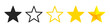 © Comauthor - Five stars rating. 5 Stars quality rating icon. Star vector icons. 5 gold, black, yellow and line stars icon - stock vector.