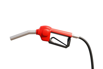 3D illustration of the fuel injector, gasoline, diesel, and gas injectors. isolated on a white background or cut from the Background red Petroleum Industry Pump Head