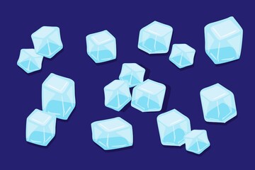 Poster - ice cubes design modern vector set