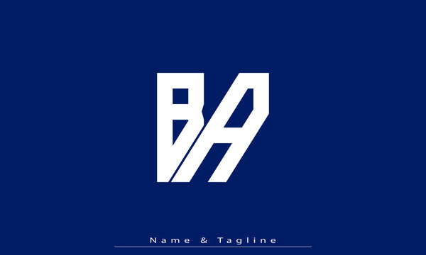 Alphabet letters Initials Monogram logo BA, AB