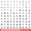 © ylivdesign - 100 construction icons set. Outline illustration of 100 construction icons vector set isolated on white background