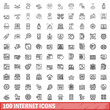 © ylivdesign - 100 internet icons set. Outline illustration of 100 internet icons vector set isolated on white background