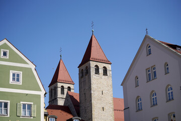 Regensburg a well preserved medieval town in Bavaria photographed in spring