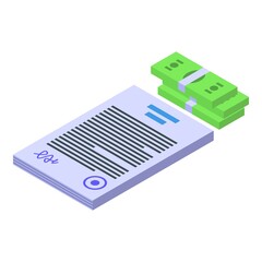 Poster - Influencer money contract icon isometric vector. Digital online. Customer campaign