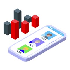 Poster - Social influencer icon isometric vector. Digital online. Customer audience