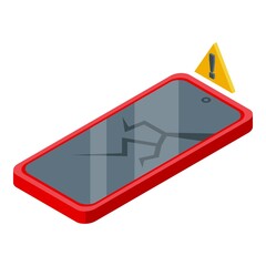 Poster - Cracked phone icon isometric vector. App design. Online internet