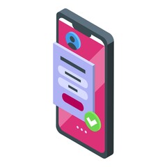 Poster - App design icon isometric vector. Business phone. Online ui