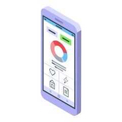 Poster - Mobile app icon isometric vector. Business design. Online internet