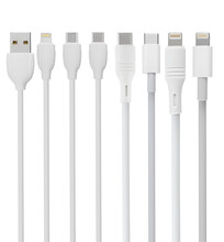 Cable And Connector For USB, Type-C, Micro USB, Lightning, On A White Background, Collage