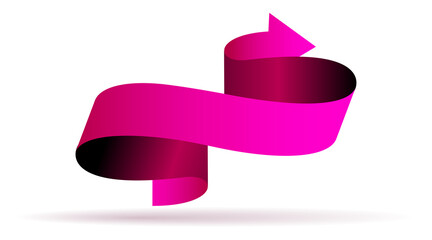 Poster - pink curved arrow. development of applications and programs. graphic elements for website. infograph