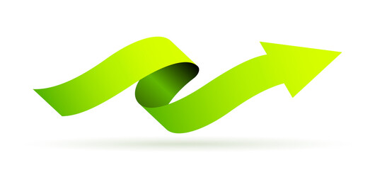 Poster - lime curved arrow. interface elements for developing mobile programs and applications, modern techno