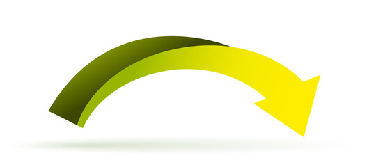 Poster - yellow curved arrow. graphic elements for developing charts and infographics. stylish interface for 