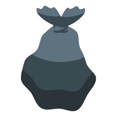 Poster - Black waste sack icon isometric vector. Trash bag. Recycle handle