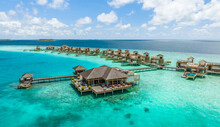 Travel, Tourism And Relaxation In The Resort Of The Maldives. Paradise Tropical Beach. Paradise Tropical Beach. The Best Place For Holidays And Health