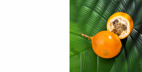 Poster - Organic ripe granadilla fruit - Passiflora ligularis