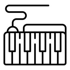 Canvas Print - Music synthesizer icon outline vector. Dj piano. Techno audio