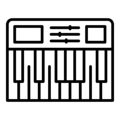 Sticker - Synthesizer equipment icon outline vector. Music piano. Audio instrument