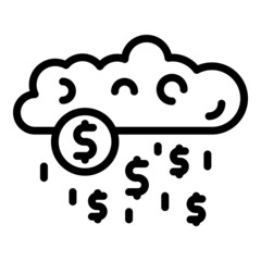 Wall Mural - Money cloud icon outline vector. Financial freedom. Free income