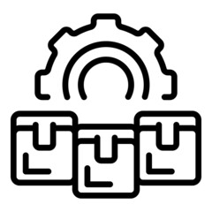 Poster - Parcel work gear icon outline vector. Time clock. Company team