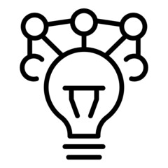 Poster - Bulb idea team icon outline vector. Busy office. Work time