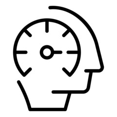 Poster - Work thinking icon outline vector. Team company. Business clock