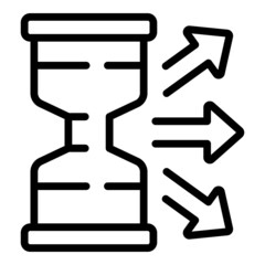 Poster - productivity hourglass icon outline vector. business team. work time