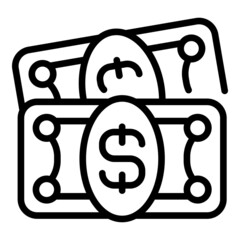Poster - productivity cash icon outline vector. business team. job task