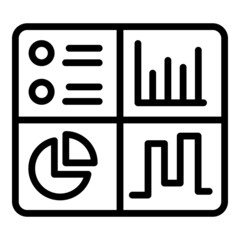 Poster - Graph table icon outline vector. Business team. Productive job