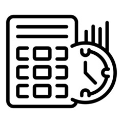 Poster - Job calculator icon outline vector. Increase task. Office system