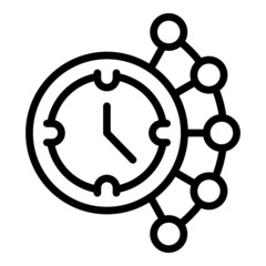 Poster - task hour icon outline vector. team company. clock job