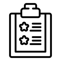 Poster - Clipboard icon outline vector. Skill level. Goal career