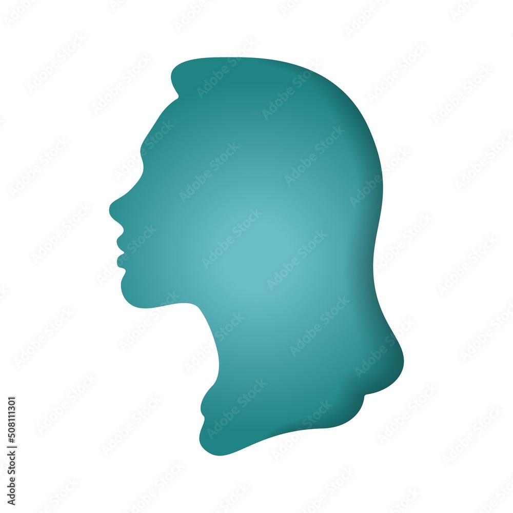 A woman with her hair pulled back. Paper cut style. Face silhouette ...