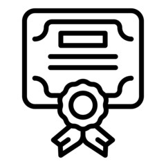Poster - Skill up diploma icon outline vector. Training level. Professional career