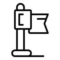 Poster - Flag training level icon outline vector. Personal success. Learn brain