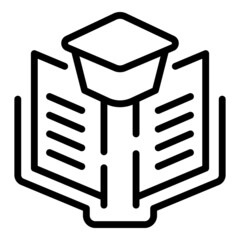Poster - Book skill up icon outline vector. Business success. Learn level