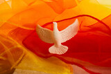 Fototapeta Kawa jest smaczna - Pentecost Sunday. Pentecost background with flying dove